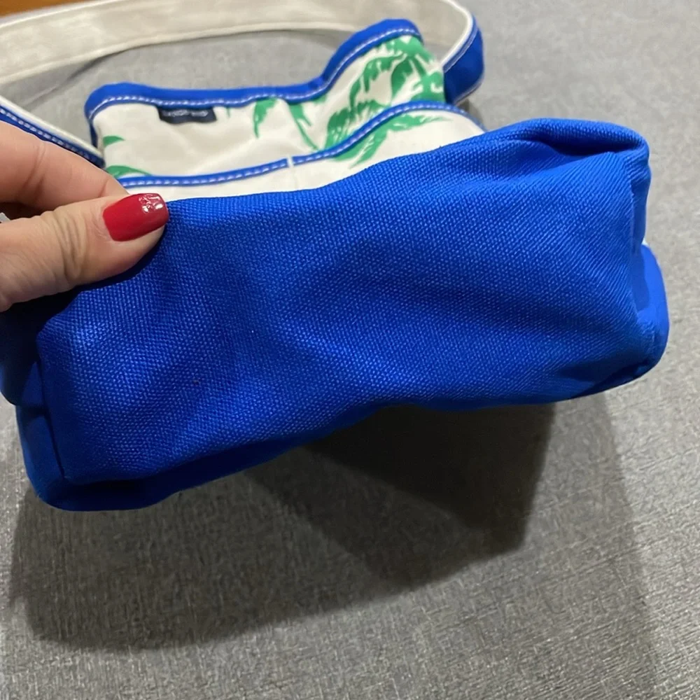 COPY - Lands End Beige Green Blue Tropical 2 wine Bottle Holder Bag